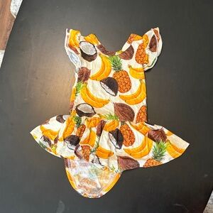 Tropical Fruit Print Kids Dress